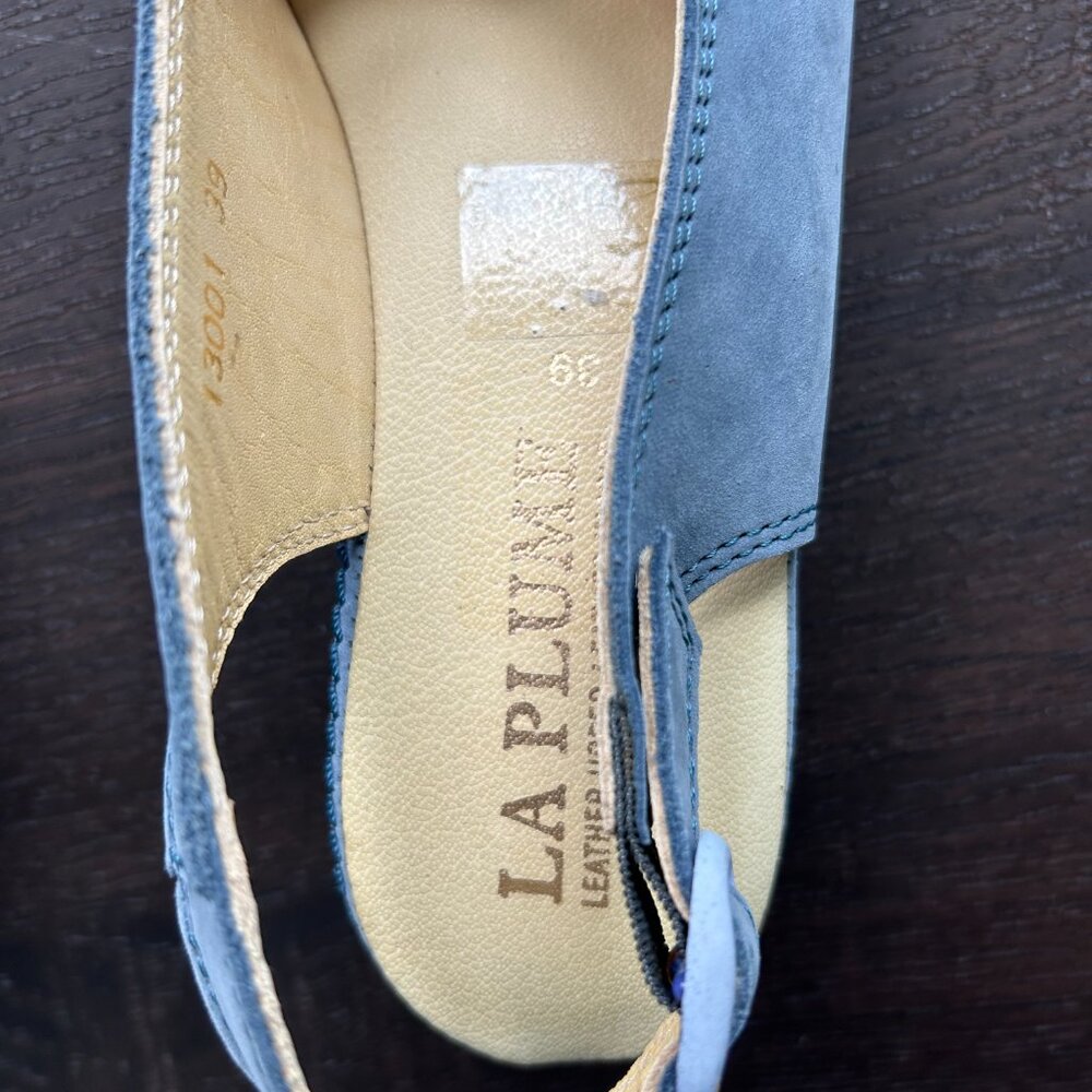 La Plume Wedge Blue Sandals Size 39/8.5 NWOT - Picture 5 of 5